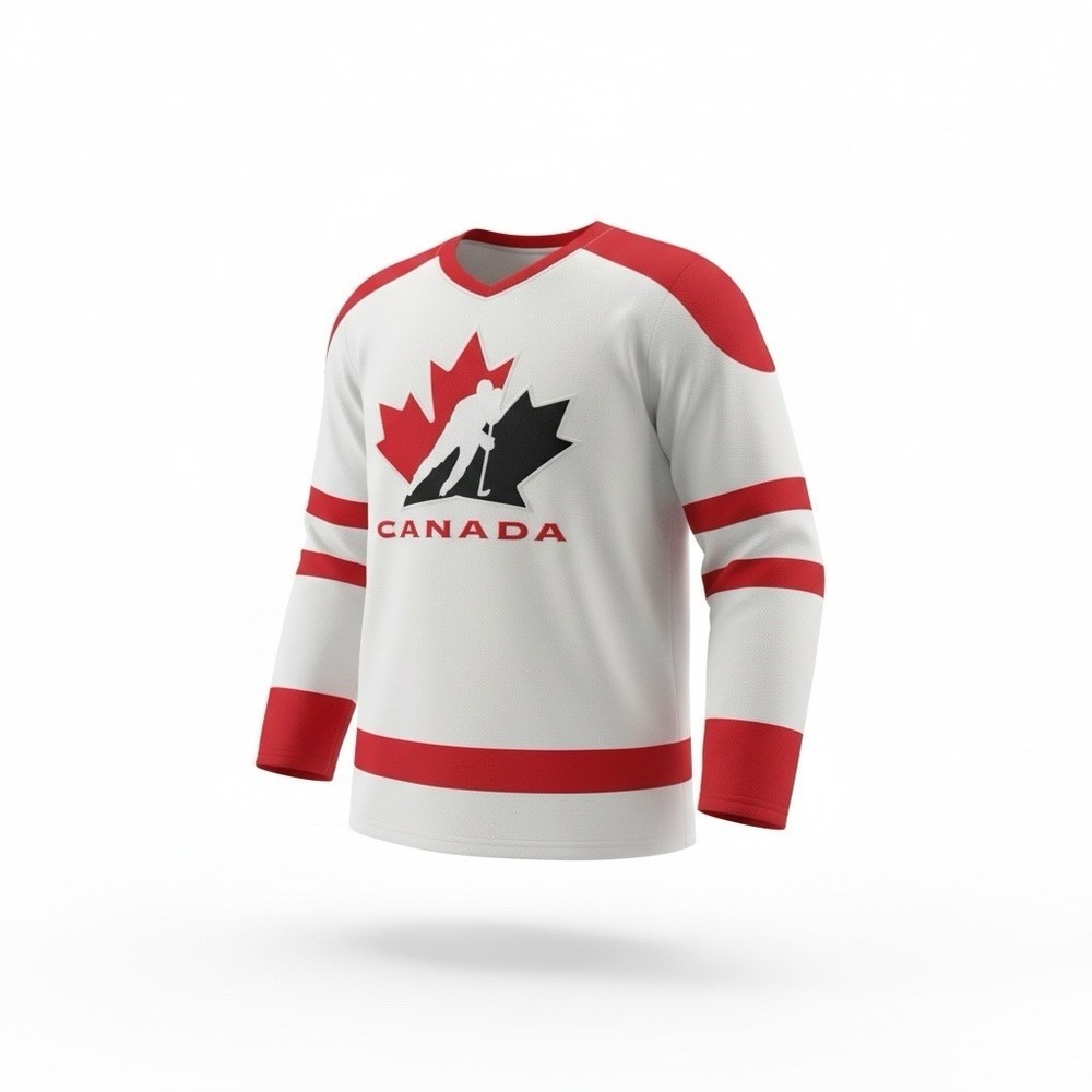 Team Canada Hockey Jersey Mens Red White Olympic Style Fan Jersey